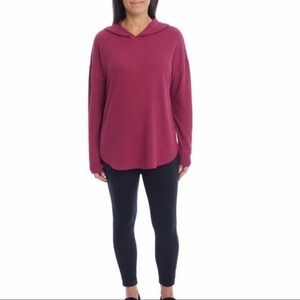 𝅺new-chaser Super Soft, Sporty, Relaxed Fit, LongSleeve, Plum Thermal Hoodie LG